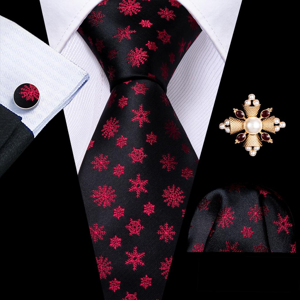 Barry.Wang Pearl sagė su kaklaraiščiu vyrams Paisley gėlių šilko kaklaraištis Hanky rankogalių sąsagų rinkinys
