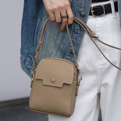 Cowhide Niche Light Luxury Bag Women's Bag Hand Grab Handbag Simple Women's Mobile Phone Change Shell Bag