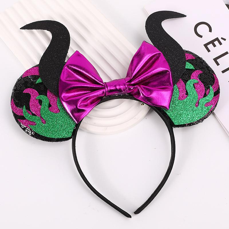 Adorable Halloween Themed Mickey Ghost Headband With Cute Bow For Kids Parties