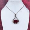 Faceted Kashmir Ruby Pendant Copper Wire Wrapped Pendant Handmade Unique Style Pendant Gemstone Copper Jewelry Gifts for Her Dainty Pendant