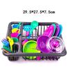 Toys 28pc Kids Kitchen Dish Playset Children's Kitchen Tableware Set Family 28 Pieces of Kitchen Utensils