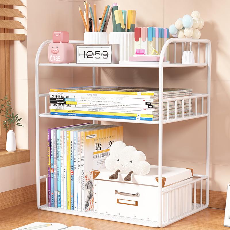 Multilayer Desktop Bookshelf and Organizer for Office, Dining, or Dorm Desk
