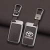Zinc Alloy Leather Car Remote Key Case Holder Shell For Toyota Aqua RAV4 Land Cruiser Camry Prado Corolla Prius Keyless Keychain