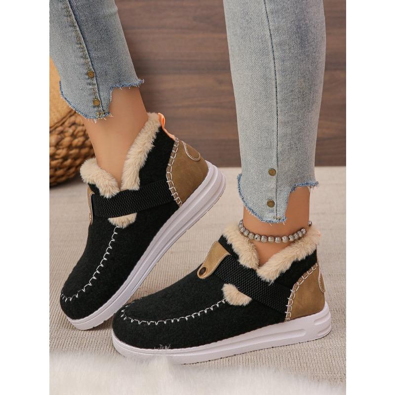 

Женские зимние теплые сноубутсы большого размера, с мягкой подкладкой, водонепроницаемые ботильоны, нескользящая уличная обувь, ботинки для хайкинга, альпинизма, спортивные ботинки 43 чёрный