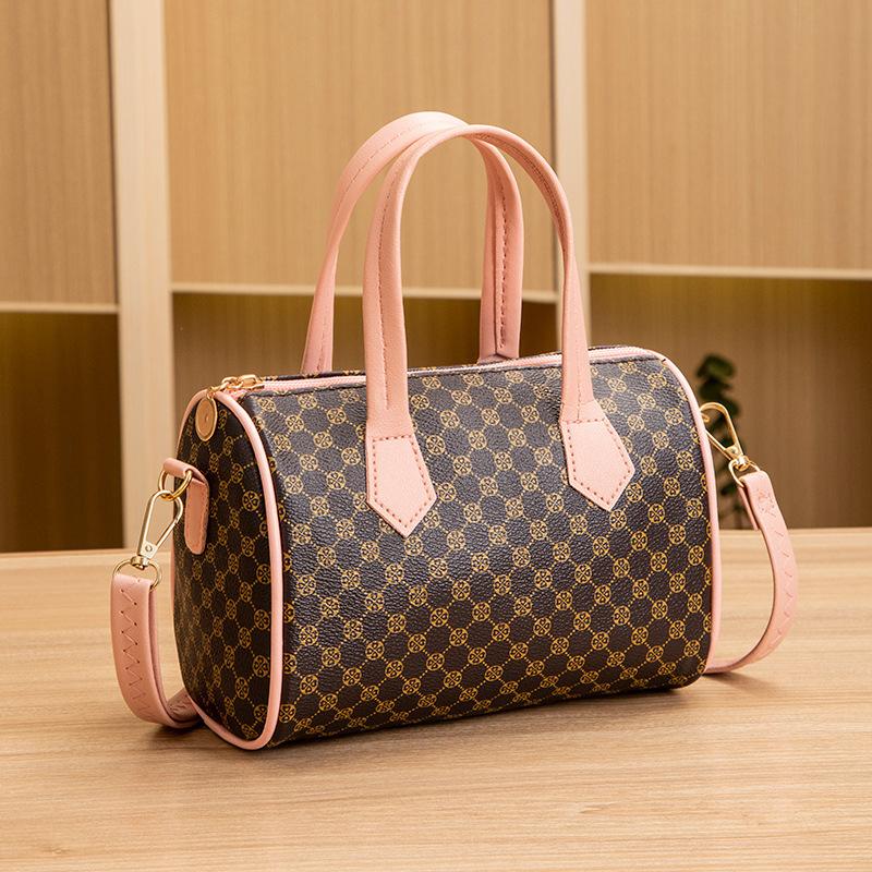 New Plaid Women's Bag, Cylindrical Bag, Pillow Bag, Women's Bag, and a Portable Oblique Span Bag.
