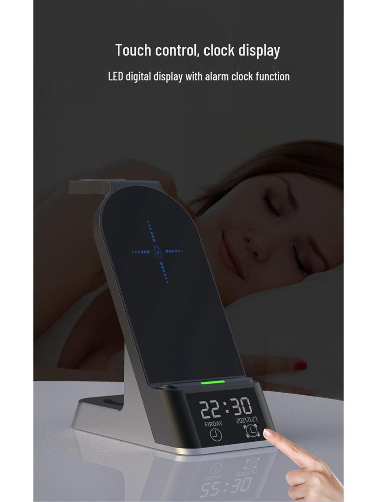 Sleek 6-in-1 Wireless Charger for Apple Watch, Earbuds & Phones - Fast Charging