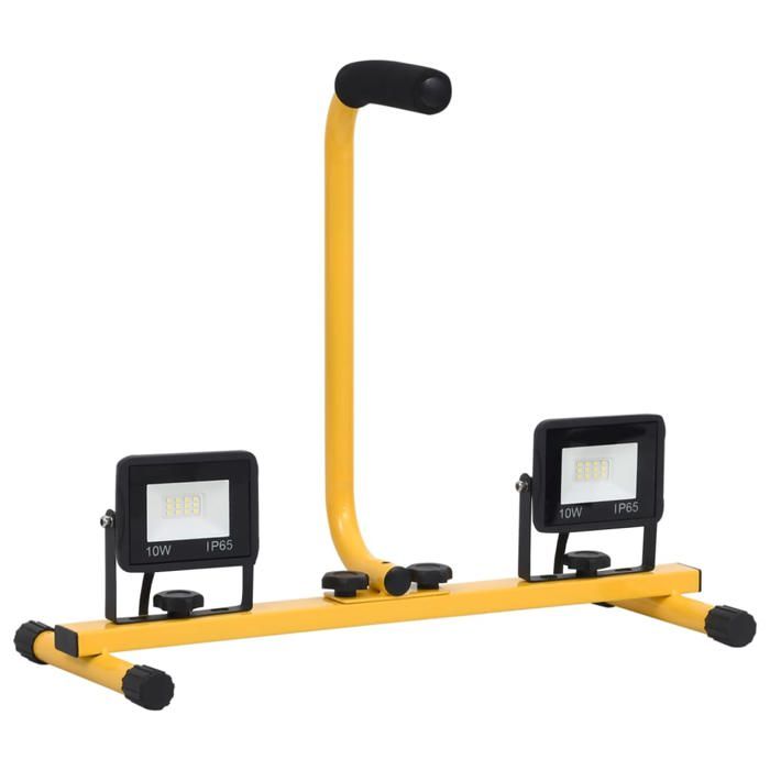 VidaXL LED Projector with Handle Outdoor Lamp Garden Security Lighting Outdoor Floodlight Workshop 2x10 W 149643