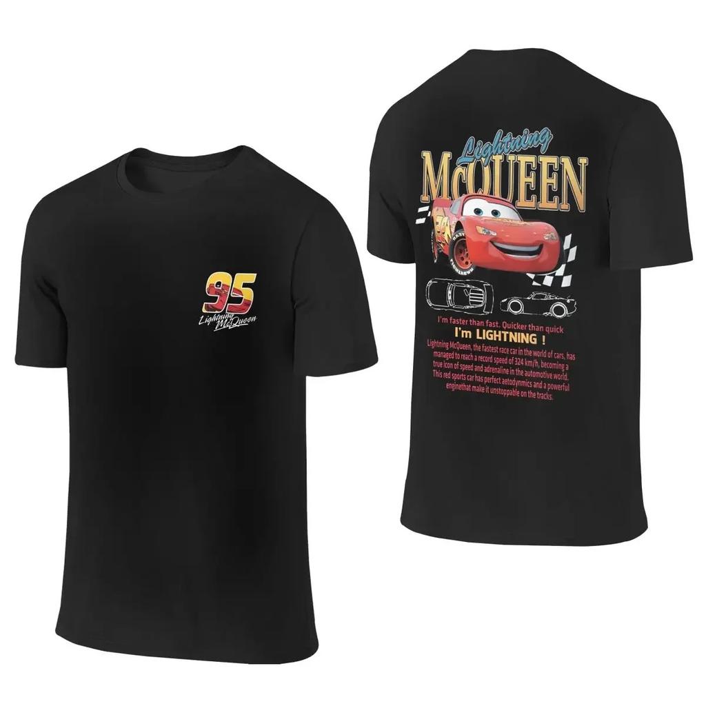 Camiseta de Verano de Rayo McQueen y Sally para Parejas Camisetas Mcqueen Sally Estampado a Doble Cara Camiseta para Hombres Mujeres Algodón Oversize Manga Corta