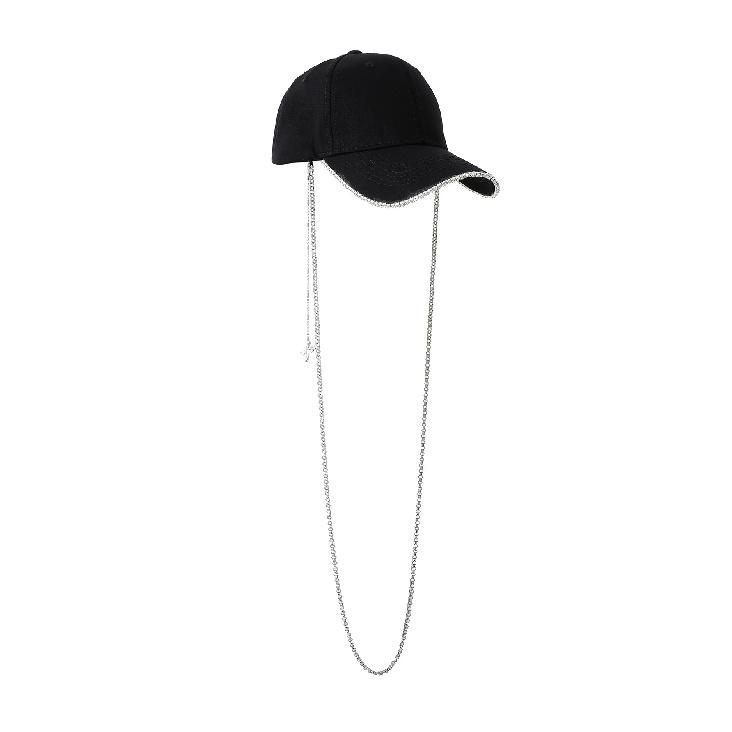 Trendy Chain Rhinestone Baseball Cap Korean-style fashionable rhinestone versatile baseball cap Summer Sun Protection Baseball Cap M(56-58cm)