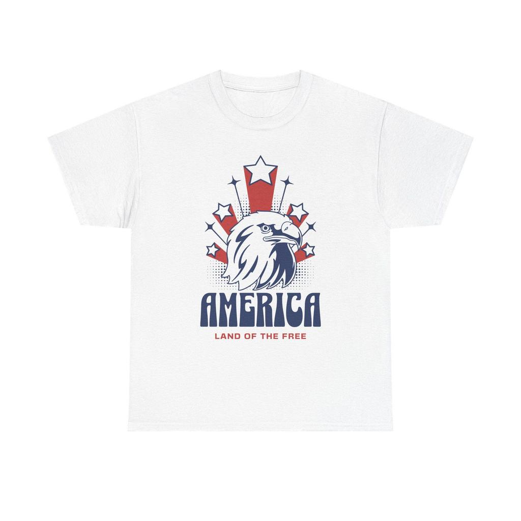 America Eagle Graphic Tee | Patriotic USA Flag Stars, Land of the Free