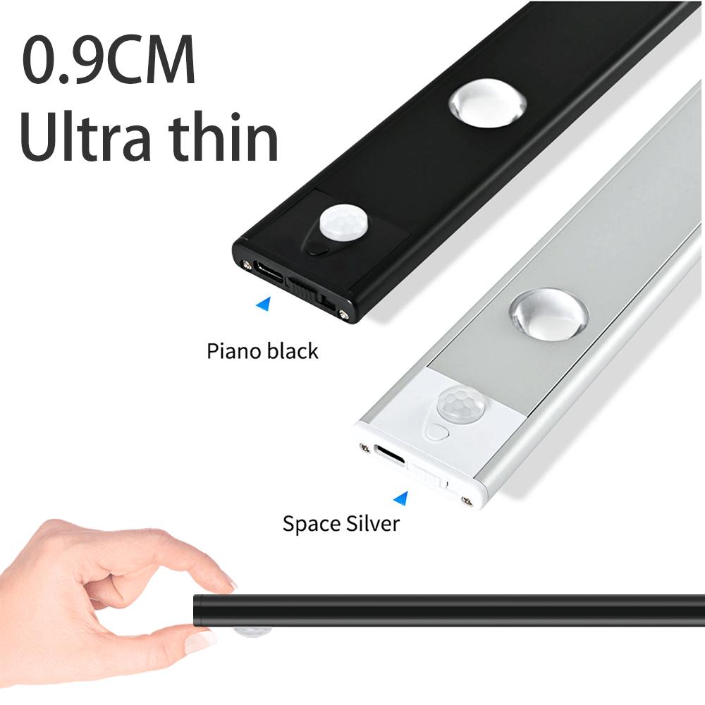 2er-Pack LED Bewegungsmelder Nachtlicht – 40 Ultrahelle LEDs, Kabellos, USB-C Aufladbar, 1500 MAh, Für Schrank, Küche & Flur – Weißes Licht Bewegungsmelder LED Leuchte