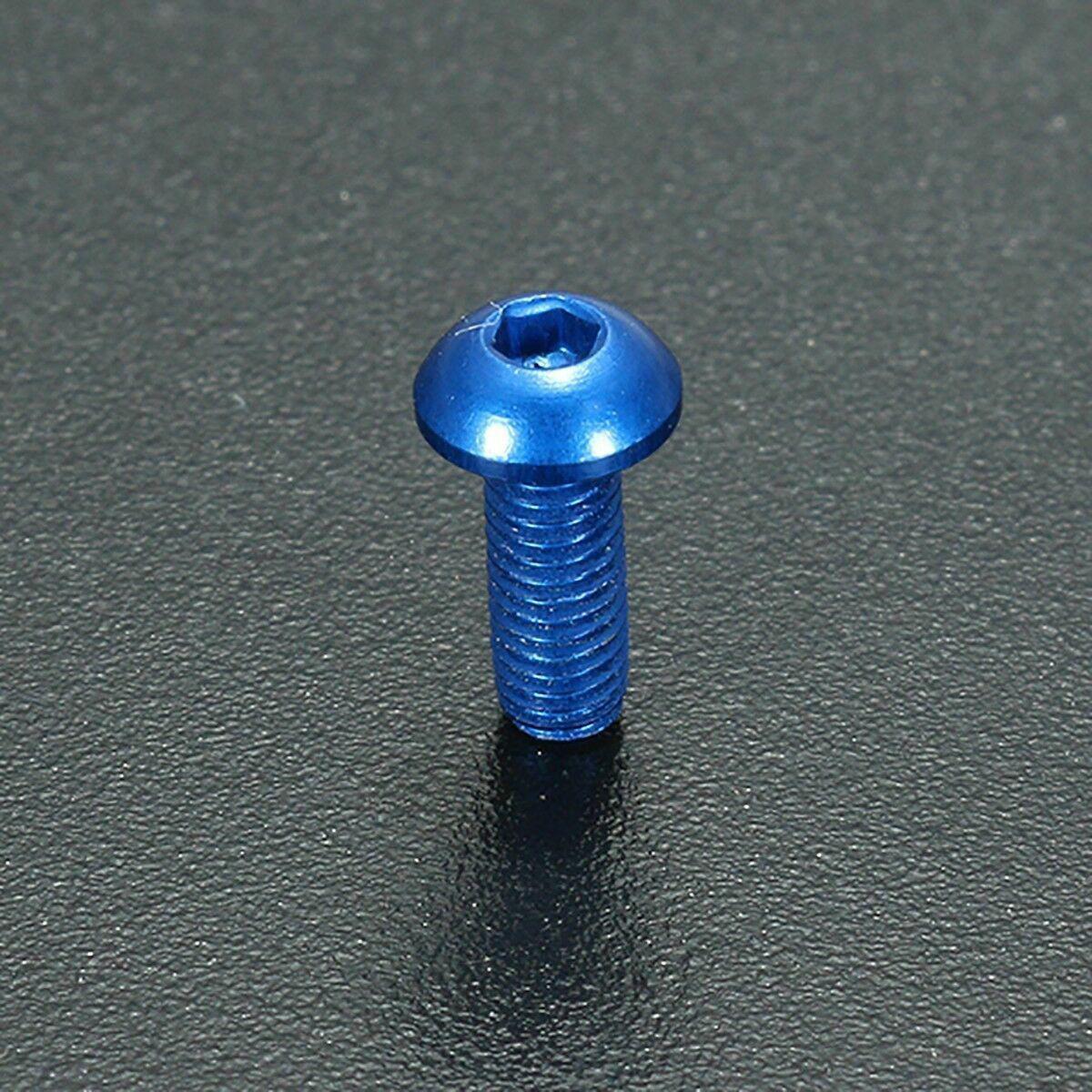 

10 шт. M3 * 5/6/8/10/12/14/16 красочные алюминиевый сплав 7075 шестигранная кнопка с шестигранной головкой болты с круглой головкой M3x6mm-Royal blue