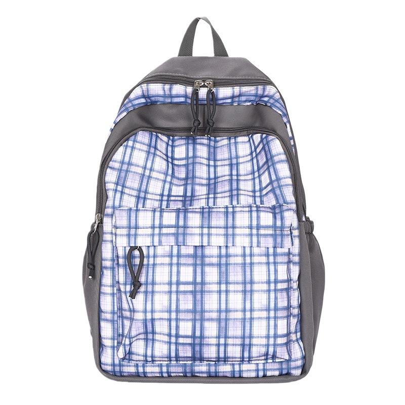 Schoolbag High-value retro plaid lightweight college student schoolbag Large capacity versatile backpack Leisure travel backpack