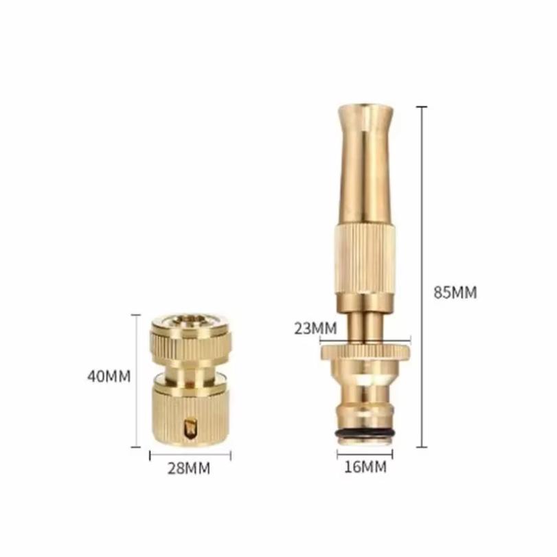 Ugello Spray Pistola ad Acqua Ottone Alta Pressione Spruzzatore a Getto Diretto Connettore Rapido Tubo Giardino Casa Pistola Regolabile