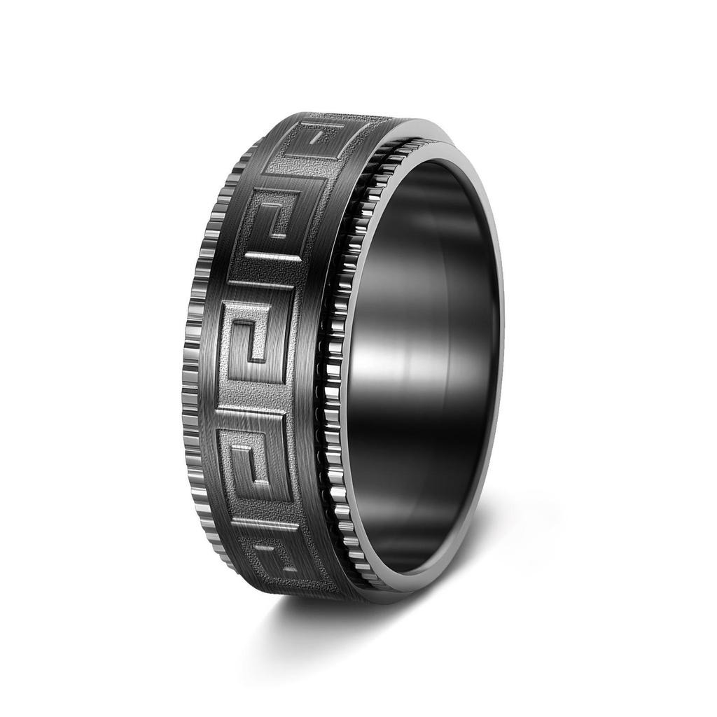 Men's Stainless Steel Rotating Multi-Style Decompression Finger Ring Set