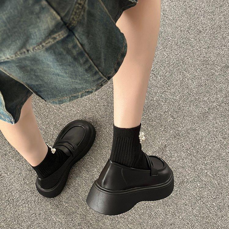 Platform Loafers Women's 2025 New Women's Shoes, British Style In Spring and Autumn, Fashionable Outer Wear, Small Leather Shoes