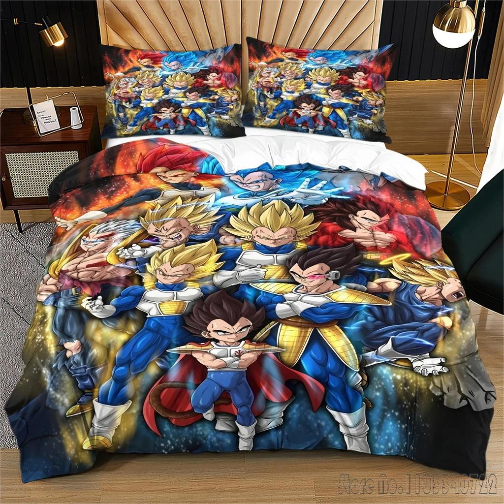 Japanese Anime Dragon Ball Bedding Set Goku Duvet Cover Comforter Bedclothes Single Twin Full Queen Size 3D Kids Adult Boys Gift