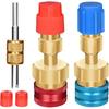 R1234yf To R134a Conversion Kit with Valve Core Removal Tool, R1234yf Adapter Kit,AC Quick Couplers High/Low Side Connectors for Automotive Air