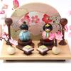 OKBABY Wooden Hina Doll Pair of Cherry Blossom Flowers for Hina Hinamatsuri Wooden Round Stand Accessories, Dolls, Decorations,