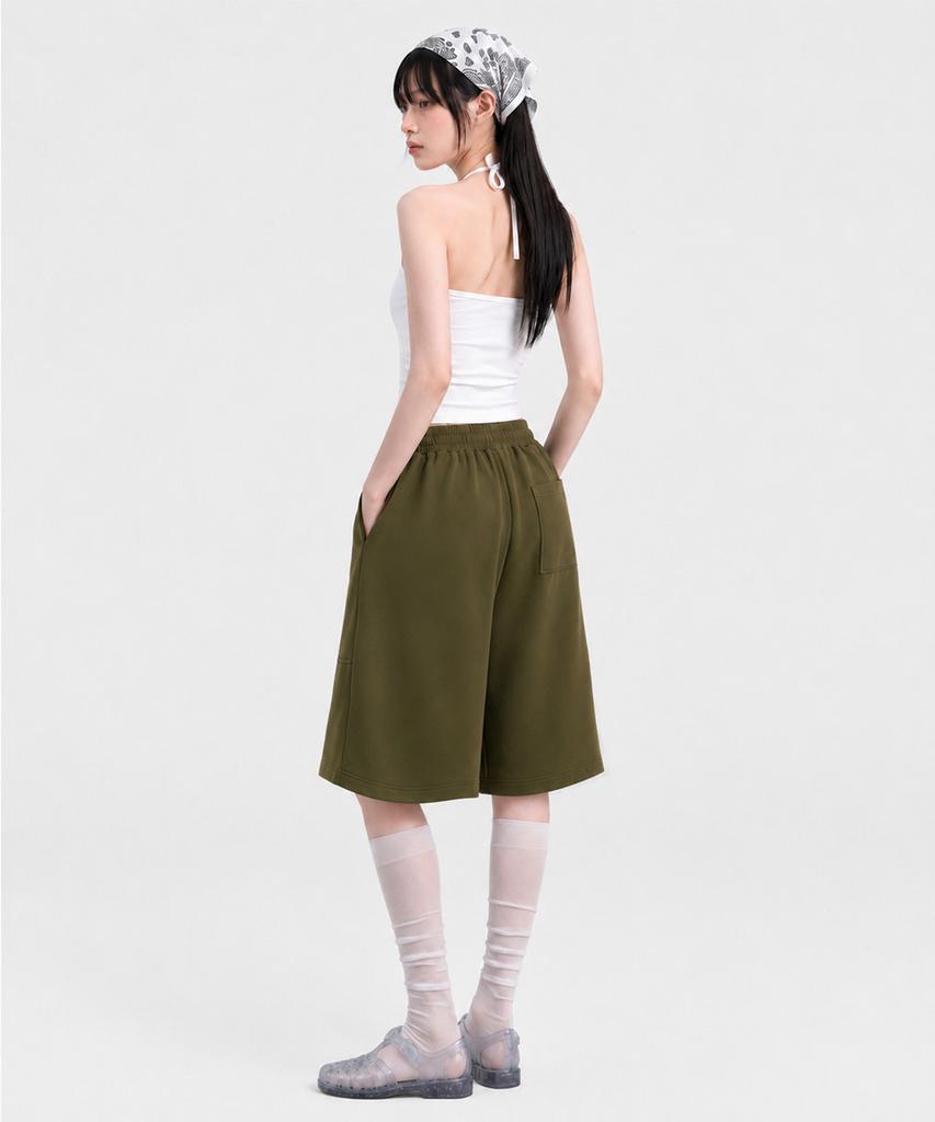 UNDEROFF Low-Cut Out-Pocket Bermuda Pants Khaki
