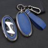 5 7 Knoppen Zinklegering+ Leer Auto Sleutelhoes Cover Beschermhoes Fob Voor Hyundai Kona Ev Grandeur GN7 IONIQ 6 2023 2024