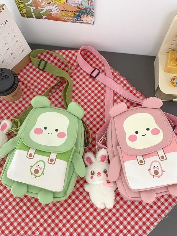 Kawaii Bear Phone Bag Nylon Cute Shoulder Purse For Girls And Teens