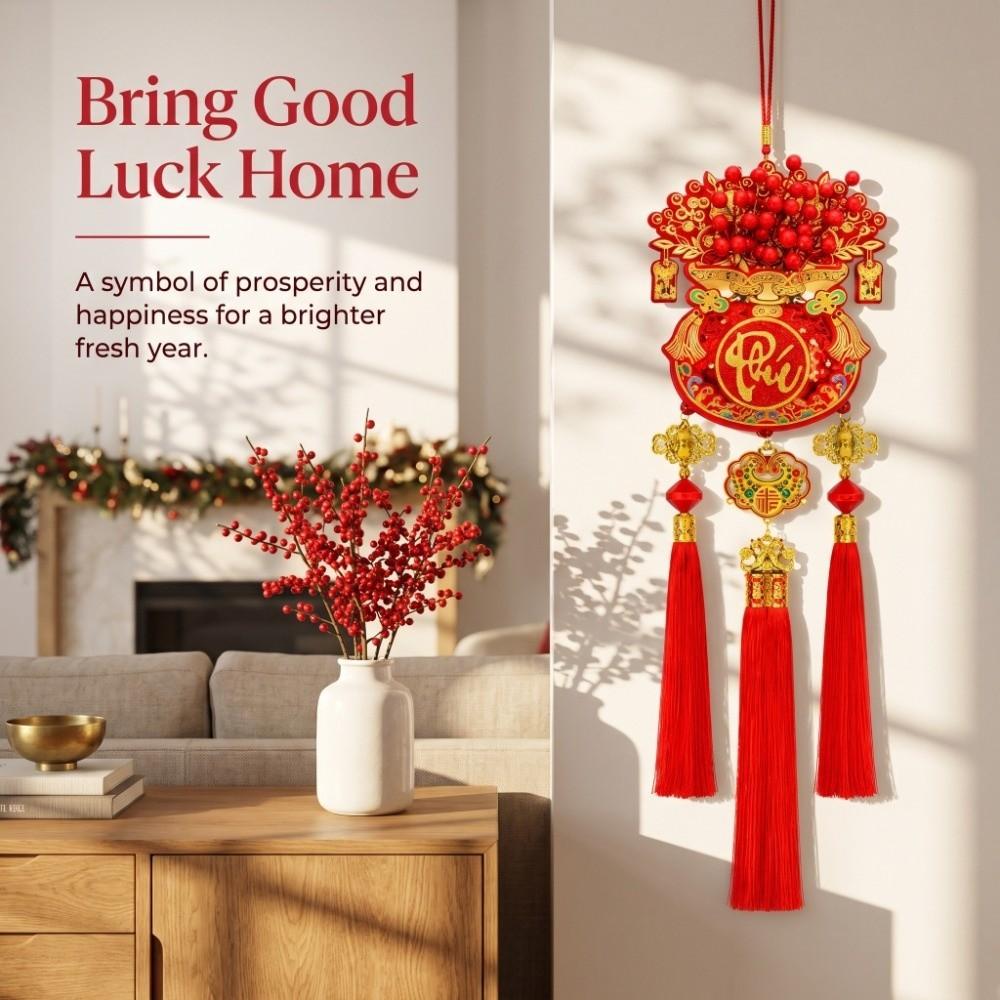with Tassel Chinese New Year Decoration Lucky Bag Shape Festive Hanging Ornaments Entry Door