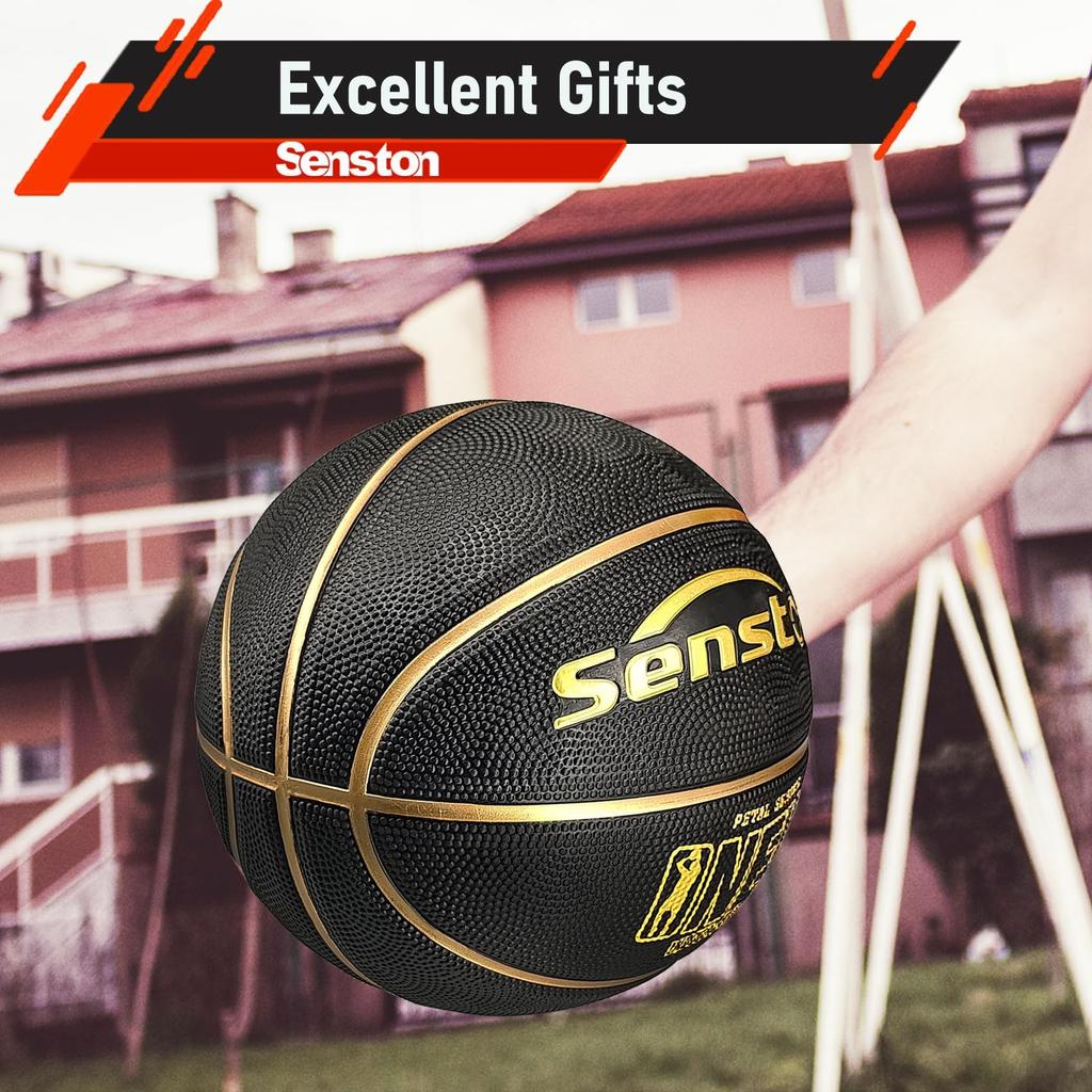 Senston Basketball Size Basketball for Adults and with Pump 7, Indoor/Outdoor Youth,