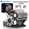 Mould King 535pcs 10088 V8 Engine MOC Simulation Scale Model Battery Box L Motor Electrically Drive Building Blocks Toy Gift