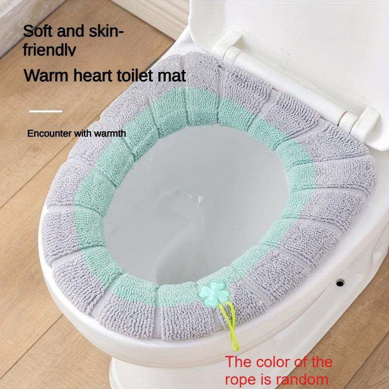 2pcs Winter Warmth Toilet Seat Covers - Soft Thick Warm Cushion with Removable & Easy-Clean Design, Portable for Home, Dorms