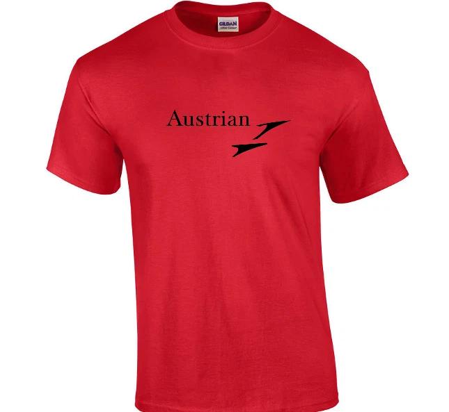 

Black Austrian Air Retro Logo Shirt Airline Aviation Red Cotton T-Shirt S-5XL 4XL