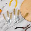DERCHIA Wire Brushes, Brass Brushes with Hexagonal Shafts, Pack of 6, Brush-Shaped, Polishing Brush, Brass Tube Cleaning Brush, Stainless Steel and Br