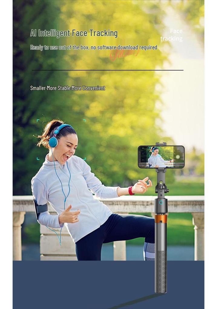 Q13 Smart Face Tracking Gimbal with Bluetooth Selfie Stick, Four-Axis Anti-Shake, AI Stabilizer, Retractable Fill Light