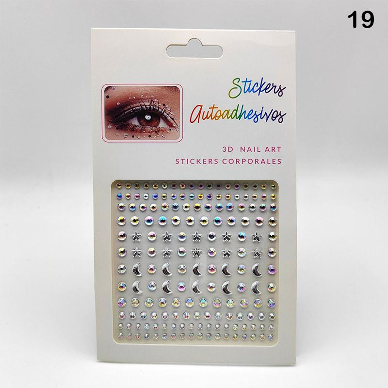 

Face Diamond Gem Sticker 5D Colorful Rhinestone Tattoo Eyeshadow Stickers For Festival Nail Body Makeup Bling Jewel Diy Decor 19