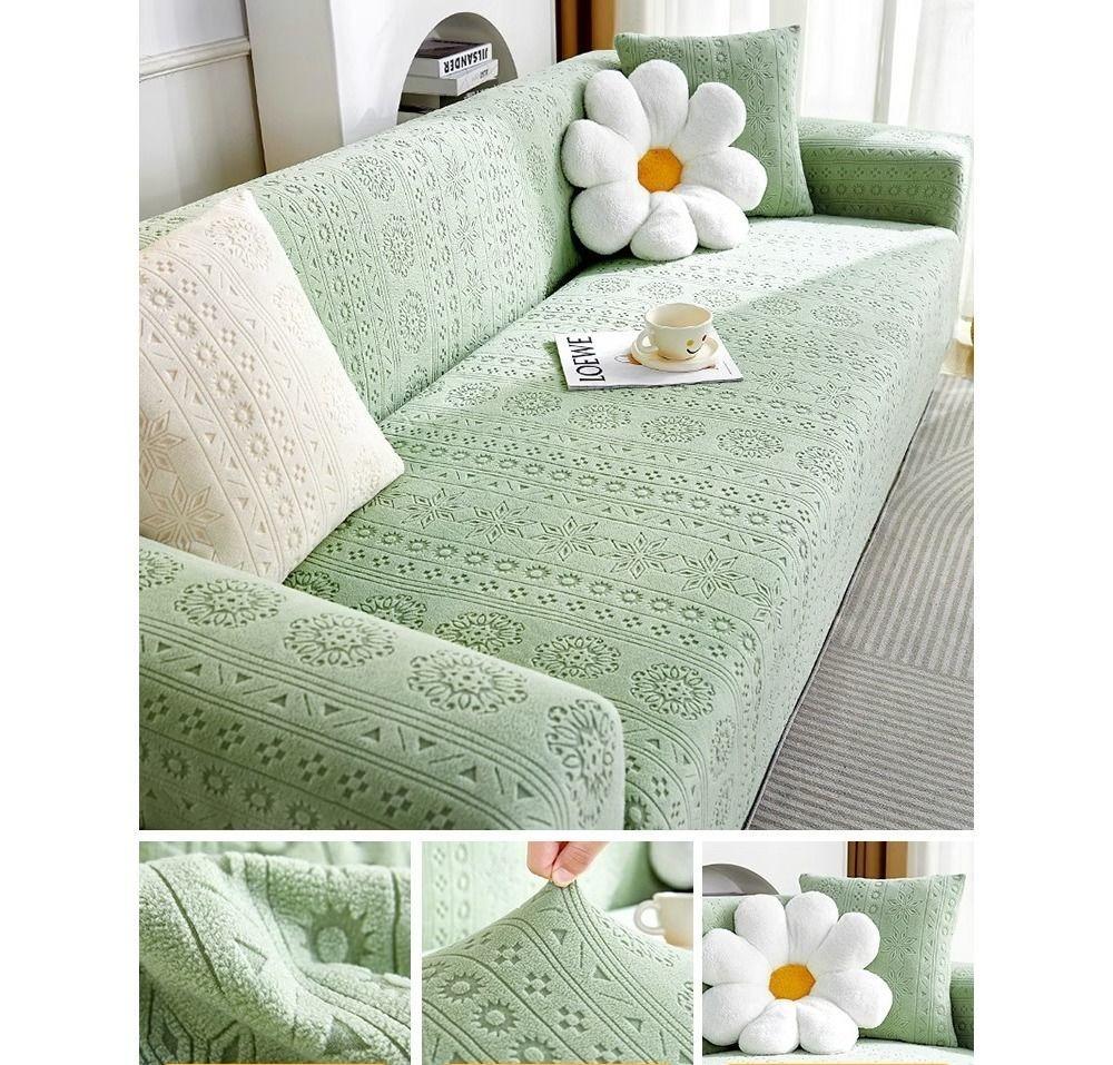 1/2/3/4/5seat Bohemian Jacquard Plush Sofa Cover Universal Sofa Cushion For All Seasons Thick and Soft Anti-cat Scratches