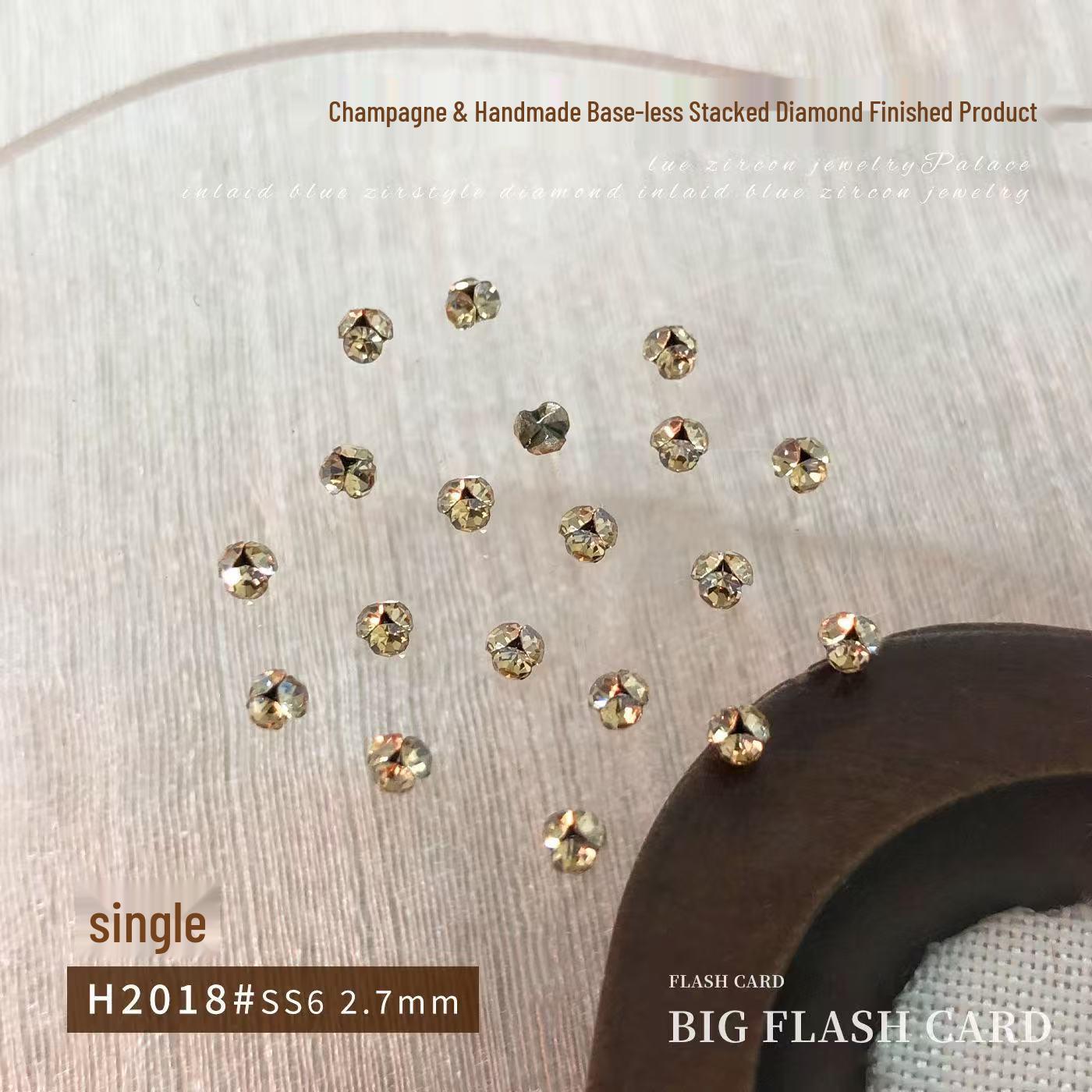 Champagne Rhinestone Ball Nail Art: Hand-Applied, Super Sparkle, Wearable Nail Accessories