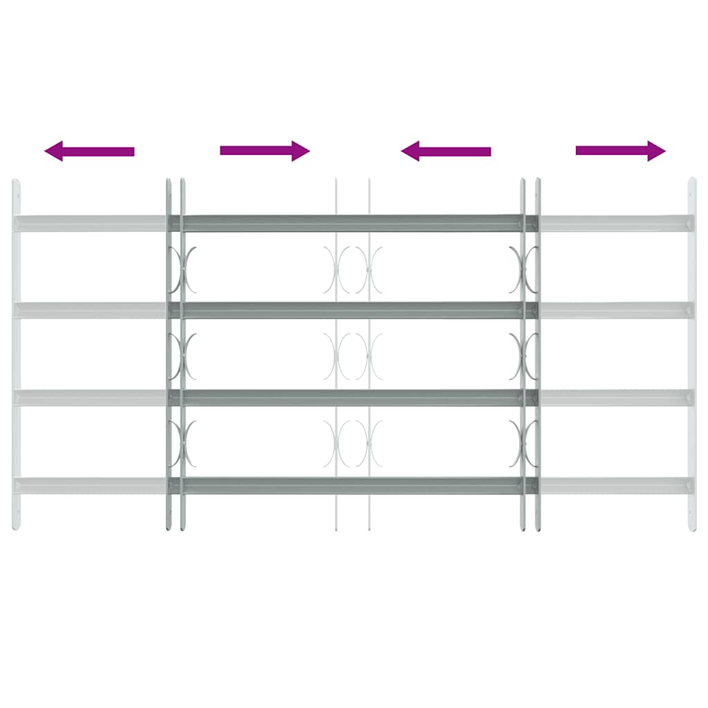 Adjustable Window Grill with 4 Crossbars 700 1050 Mm