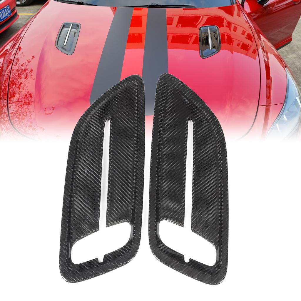 2 Pcs Engine Hood   Vent Cover Carbon   Front Upper Bonnet Hood   Outlet Cover Replacement for     2018 to 2023