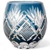 Mizukage Kiriko Glass X Flower and Arrow Ink Current Model J-kitchens Egg-Shaped Cup, 6.9 8.9cm, 350cc, Design, Blue, Bisho,