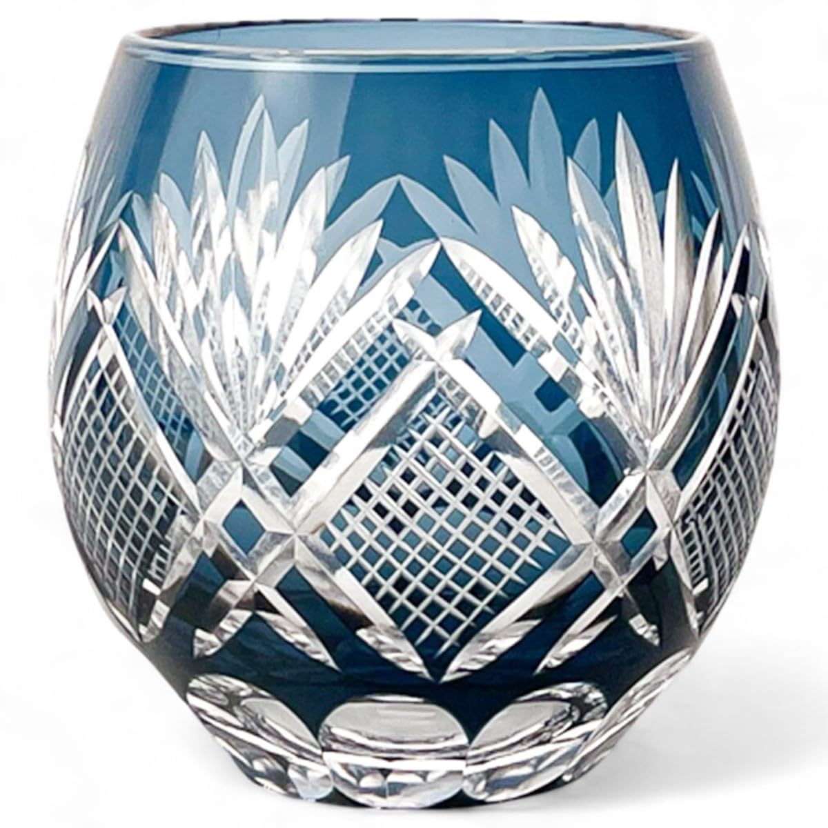 

Mizukage Kiriko Glass x Flower and Arrow Ink Current Model J-kitchens Egg-Shaped Cup, 6.9 8.9cm, 350cc, Design, Blue, Bisho,