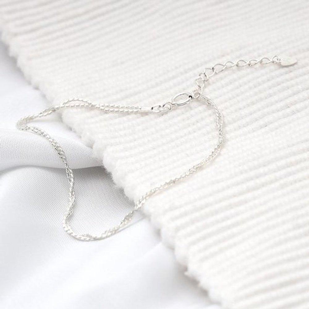 Twisted Knot 92.5 Silver Double Chain Silver Bracelet