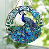 Peacock Sun Catcher. Dyed window hanging, a lovely gift for ladies & holiday decor.