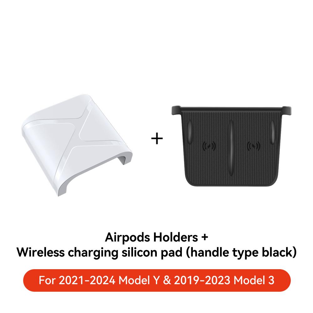 YZ Für Tesla Model 3/Y 2025-2025 Kabelloses Laden Schutzpad Material-Upgrade Kabelloses Headset Limit Schutzzubehör