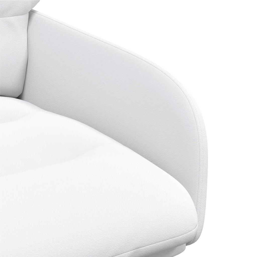 Swivel Chair Dining Room 2 pcs Faux Leather White 59 x 59.5 x 90 cm