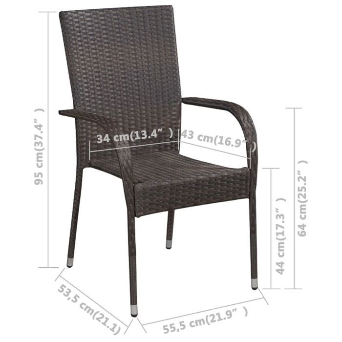 Ensemble de Salle à Manger - VIDAXL - 5 pcs - Bois d'Acacia Massif - Acier Résistant aux Intempéries - Empilable