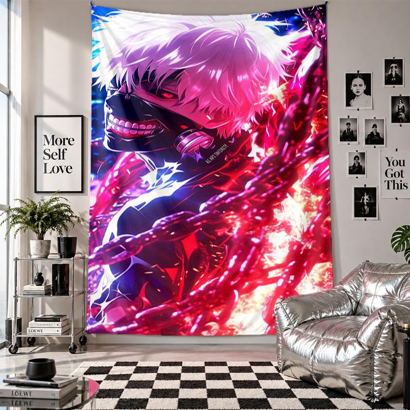 Wall TapestryTokyo Ghoul Art Hanging Cloth Decorative Background Cover for Room Decoration