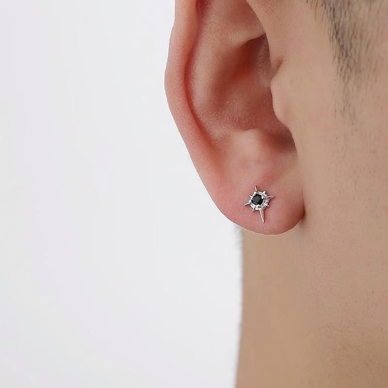 Polaris Magnetic Stud Earrings: No-Piercing, Unisex Hip Hop Ear Clips, Trendy Jewelry for Men & Women