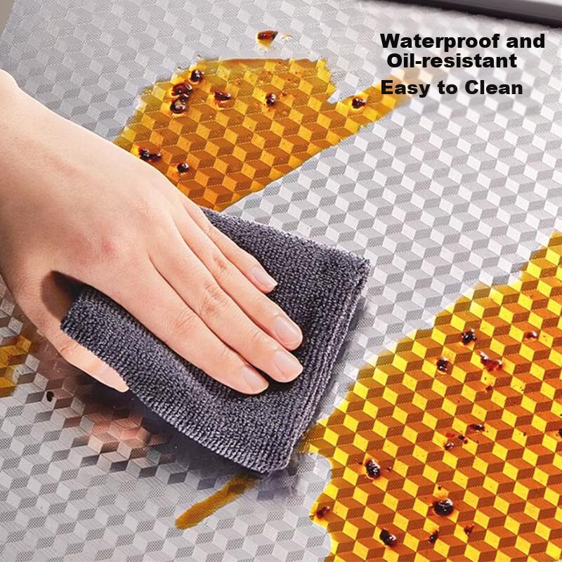 Aluminum Foil Kitchen Oil-Proof Sticker, Cabinet Waterproof Heat-Resistant Pad, Stove Countertop Moisture-Proof Insulation Protective Film