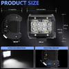 4X LED Light Bar, LED Light Pods 4 Inch 60W 6000Lm LED Truck Work Lights Spot Lights LED Pods For Boat Pickup ATV UTV RV