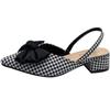 Women's Summer Chunky Heel Pointed Toe Sandals Personalized Bow Sandals 3cm